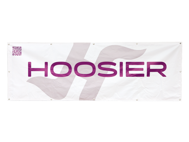 Hoosier 3'x9' Banner - White - 230103W