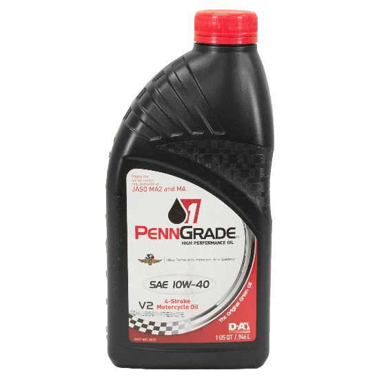PennGrade 1 V2 4-Stroke 10W-40 Motorcycle Oil, 1 Qt - 71566