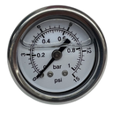 Performance Fuel Systems - 1.5'' Liquid Filled Fuel Pressure Gauge 0-15 psi