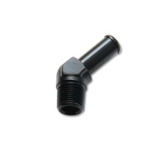 [PRF22906BLK] Performance Fittings 45 Degree Barb Fitting 1/4" Pipe to 3/8" Hose Black - 22906BLK