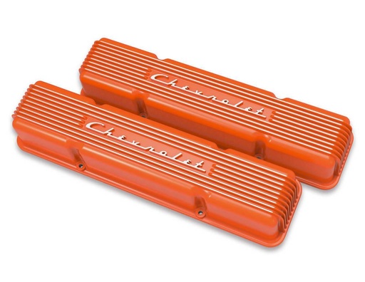 [HLY241-109] Holley - SBC Valve Covers Finned Vintage Series Orange - 241-109