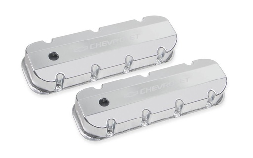 [HLY241-280] Holley - BBC Billet Rail Fab. Alm Valve Covers with .125 Hole - 241-280