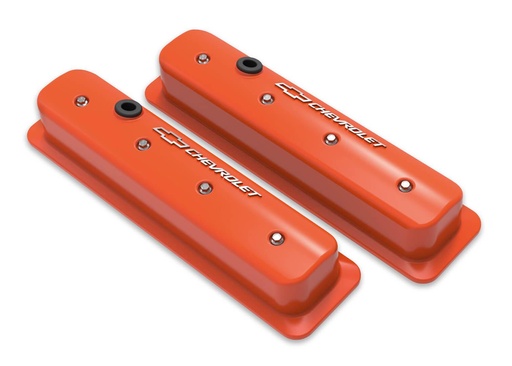 [HLY241-293] Holley - SBC Muscle Car Valve Covers with Holes Orange - 241-293